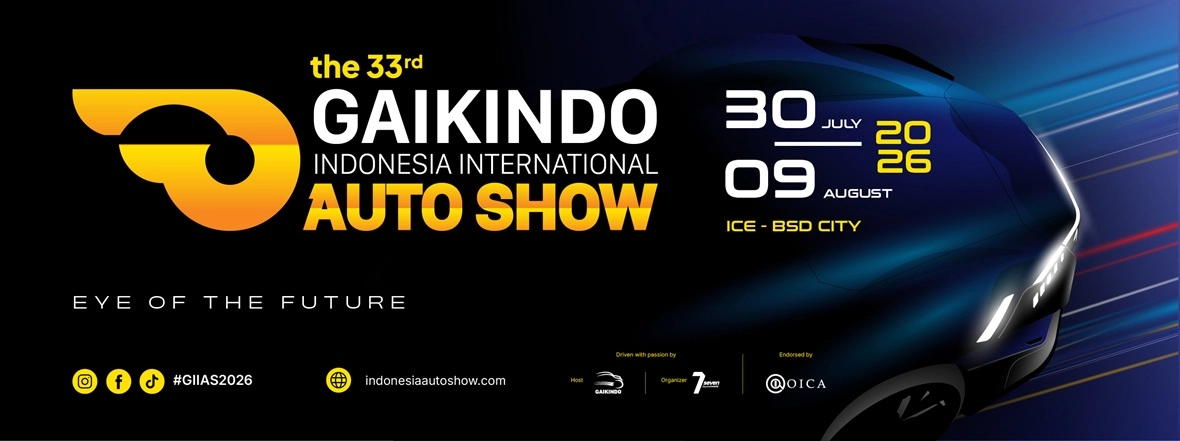 GIIAS 2026 di ICE BSD dengan berbagai merek mobil dan motor yang berpartisipasi.