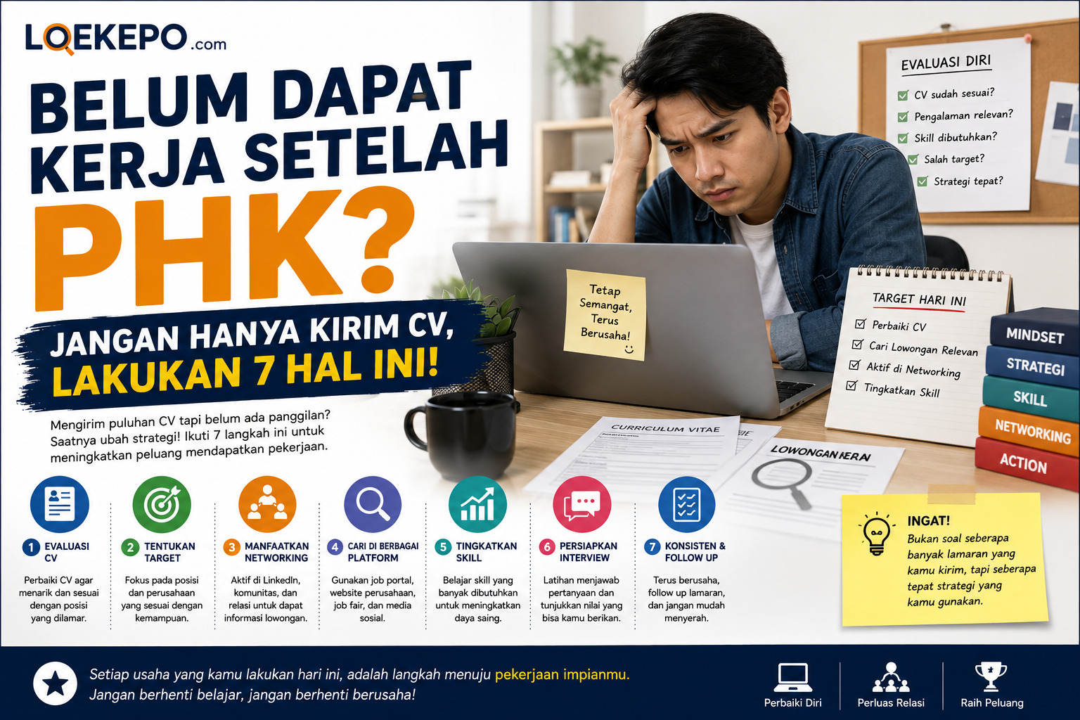 Cara mencari kerja setelah PHK dengan memperbaiki CV dan strategi karier