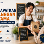 Pengusaha mencari pelanggan pertama untuk usaha yang baru dimulai