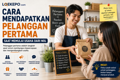 Pengusaha mencari pelanggan pertama untuk usaha yang baru dimulai