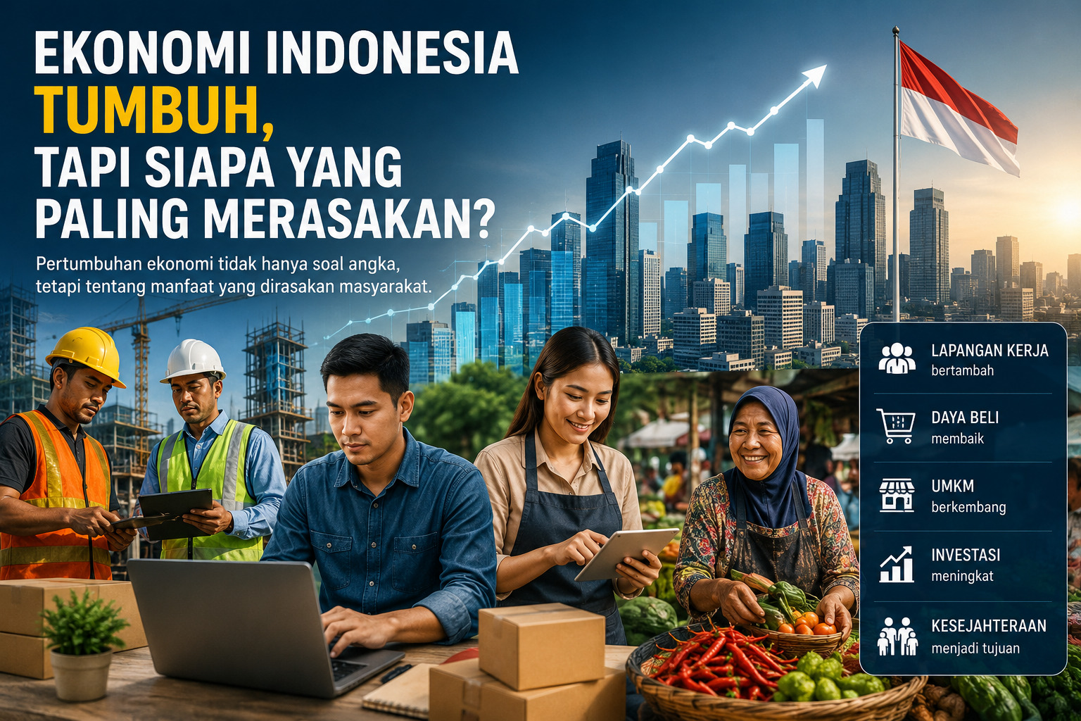 Ilustrasi pertumbuhan ekonomi Indonesia dan dampaknya bagi masyarakat