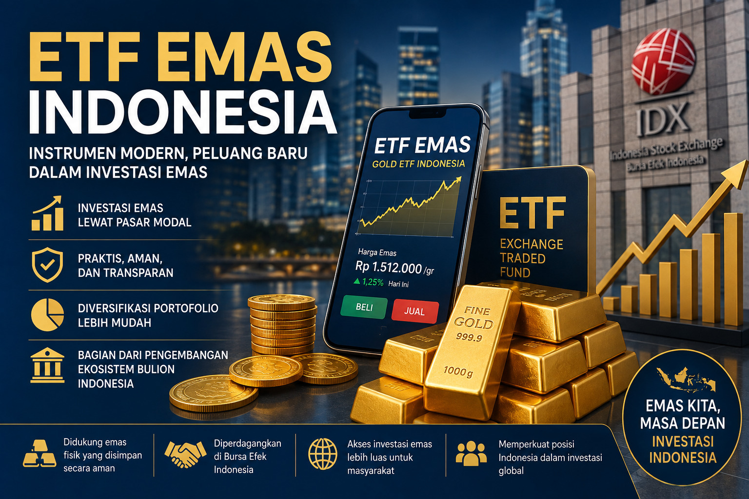 Ilustrasi ETF emas Indonesia sebagai instrumen investasi