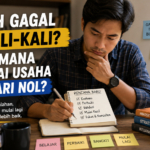 Pengusaha menyusun rencana untuk memulai usaha kembali setelah gagal