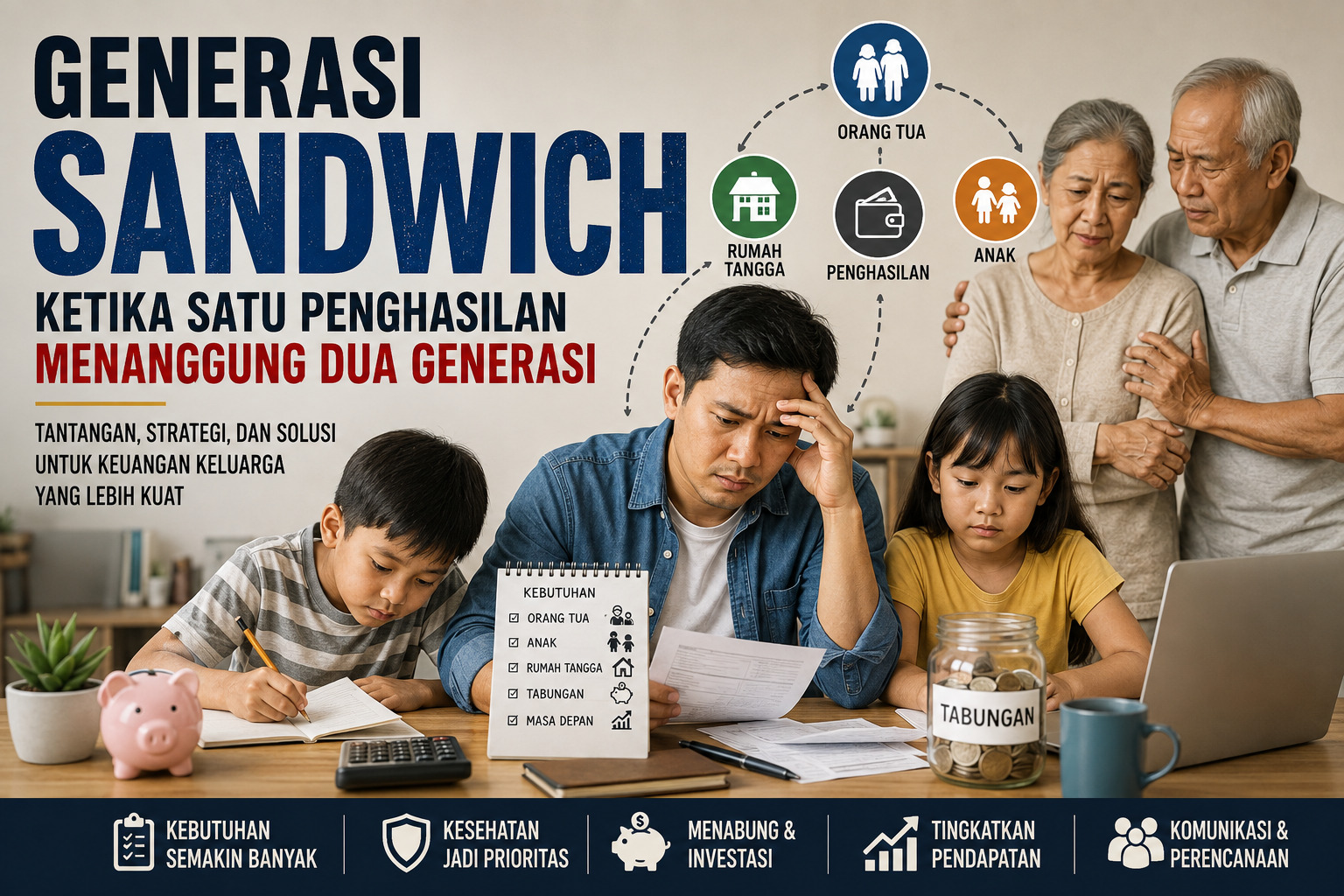 Generasi sandwich Indonesia yang menanggung kebutuhan orang tua dan anak