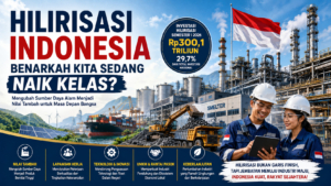 Ilustrasi hilirisasi Indonesia 2026, smelter, industri, tenaga kerja, dan peningkatan nilai tambah