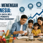 Ilustrasi keluarga kelas menengah Indonesia mengatur keuangan dan daya beli di tengah perubahan ekonomi