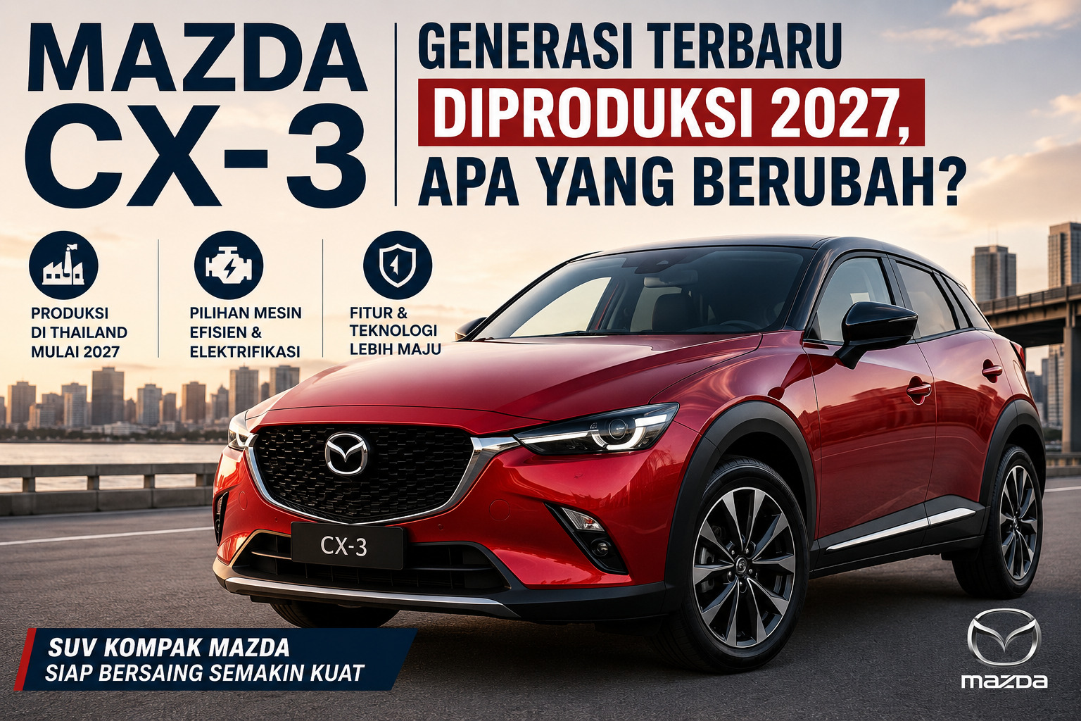 Mazda CX-3 generasi terbaru yang akan diproduksi di Thailand mulai 2027