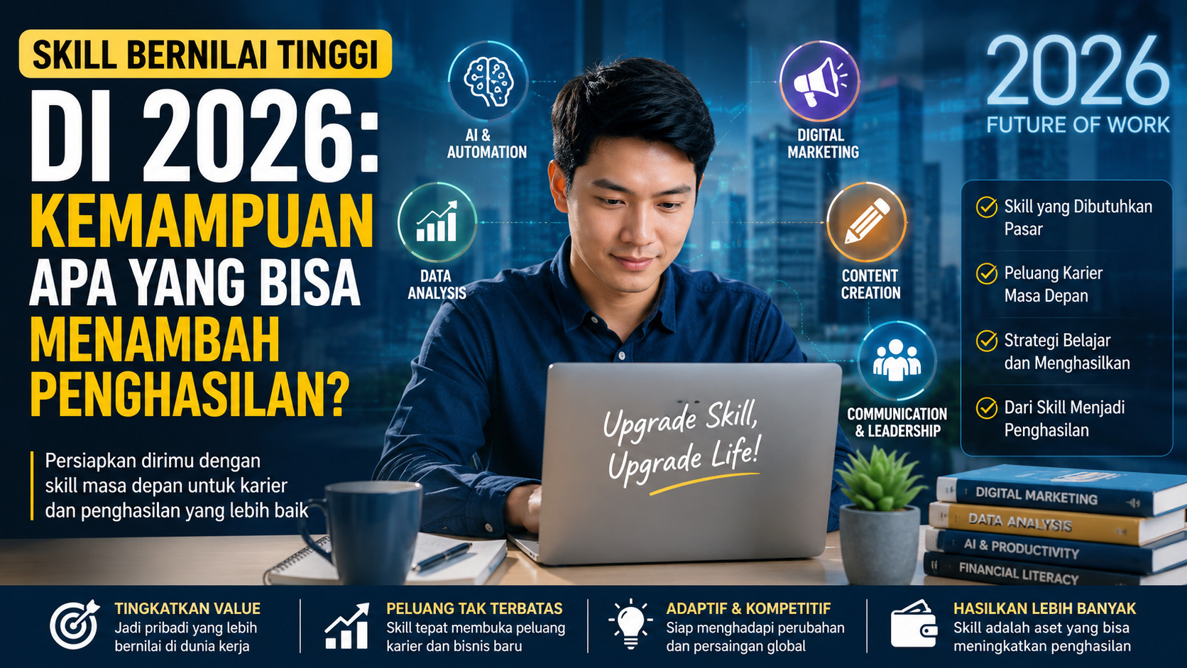 Skill bernilai tinggi di 2026 untuk meningkatkan penghasilan dan peluang karier