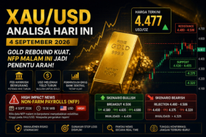 Analisa XAU/USD hari ini 4 September 2026 menjelang NFP