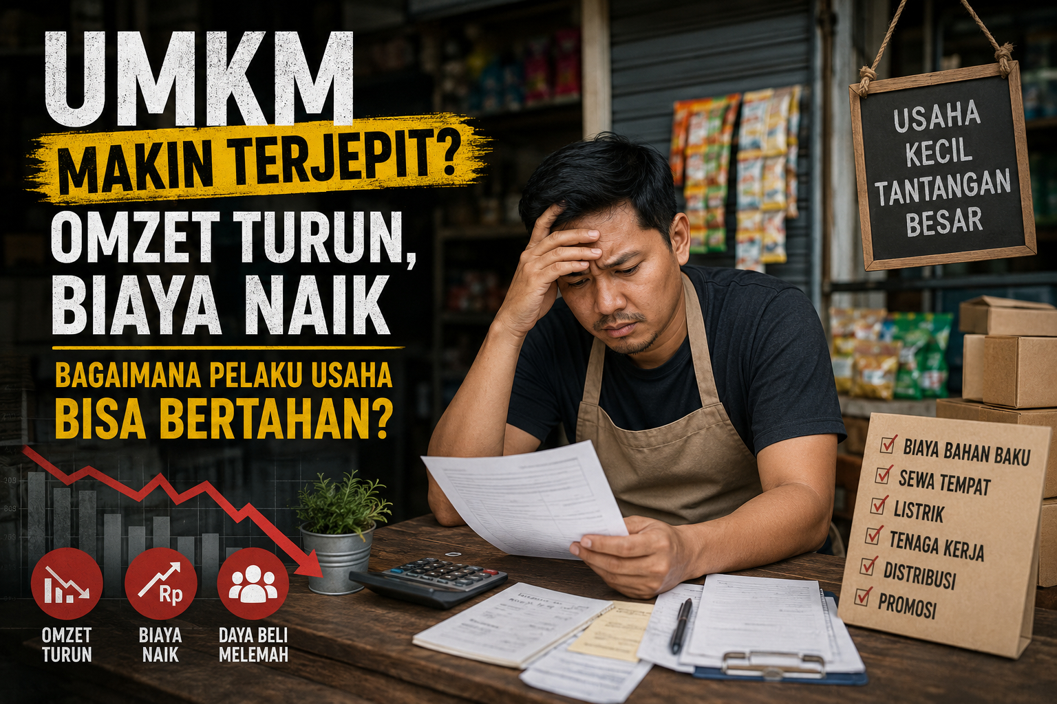 UMKM Indonesia 2026 menghadapi tekanan omzet dan biaya operasional